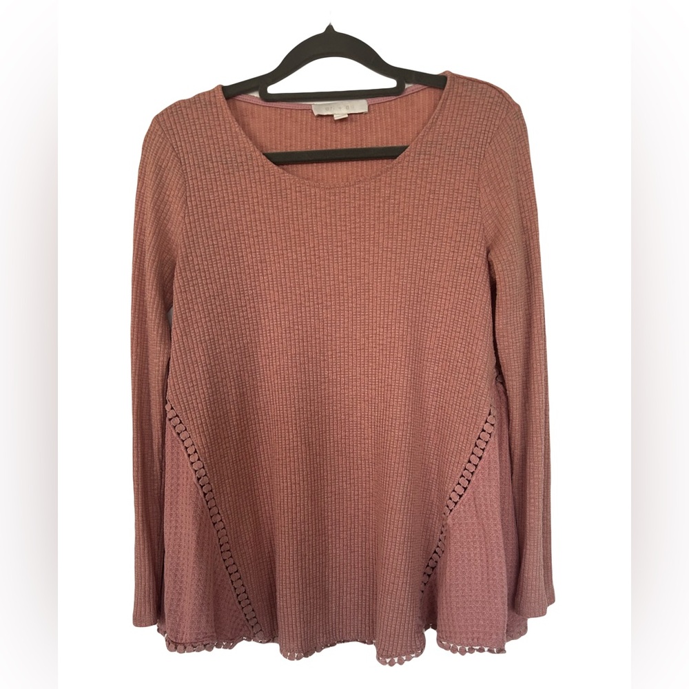 Elegant Pink Long Sleeve Women's Top